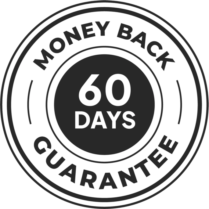 Jellutide 60-day money-back guarantee seal
